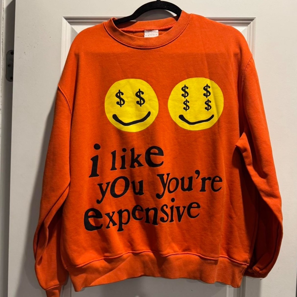 Orange Sweatshirt with Yellow Smiley Faces